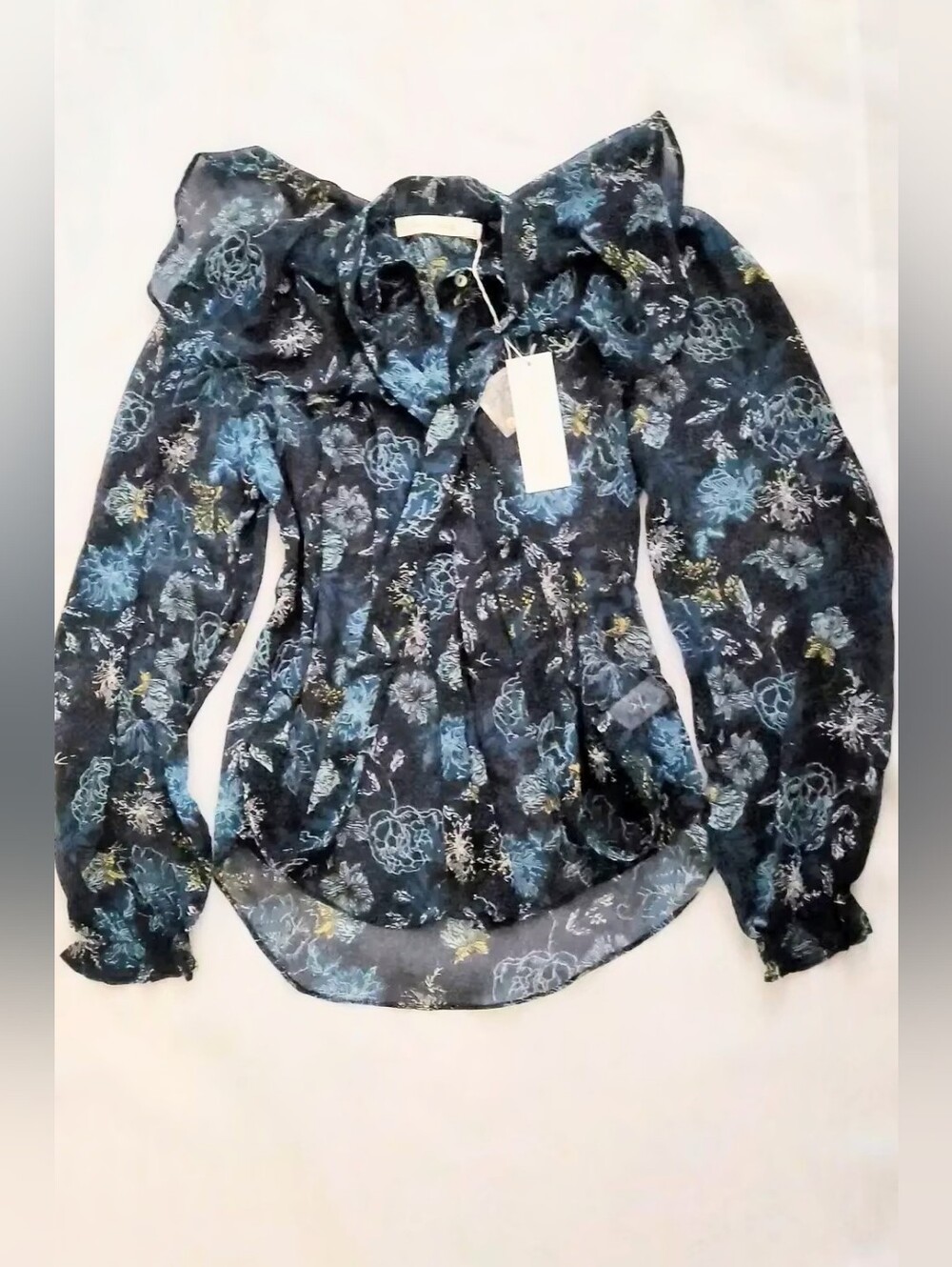 NWT!Anthropologie Bishop+Young Top Women's Fall Ruffle Selena Poet Blouse Small